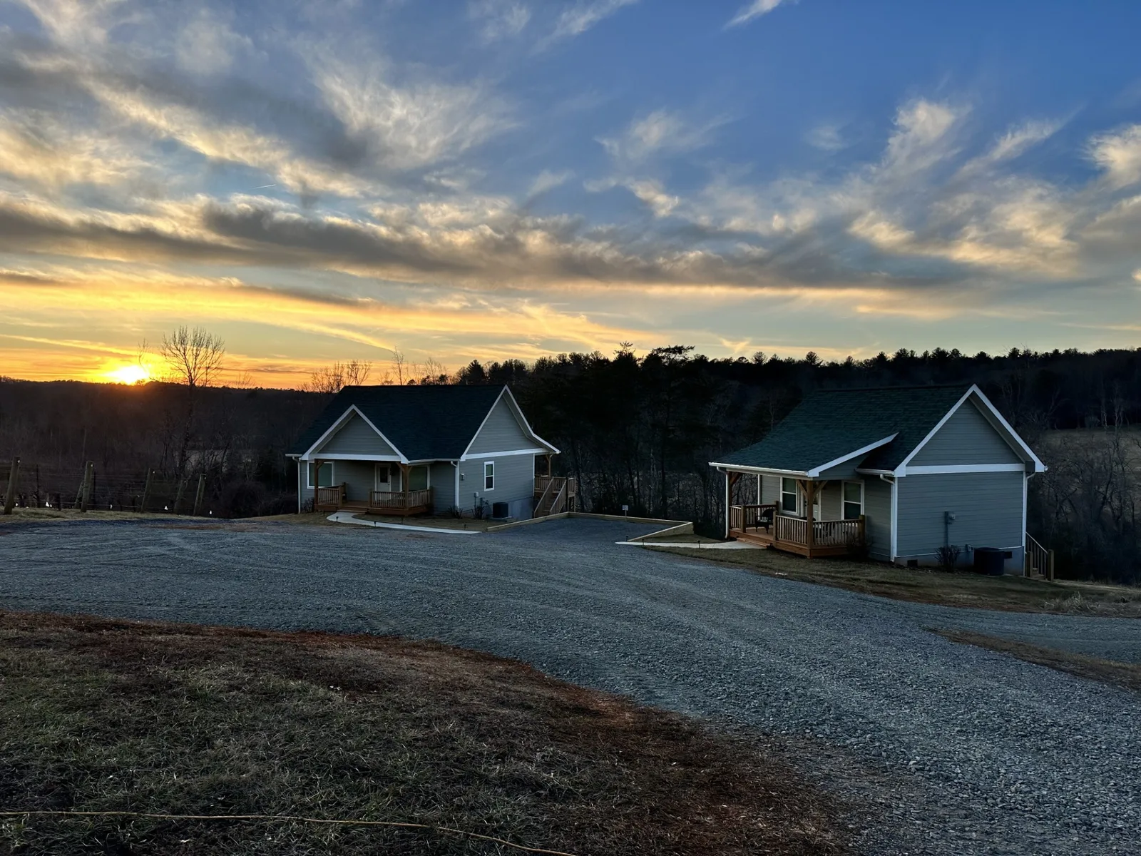 Wine Way Cottages at sunset