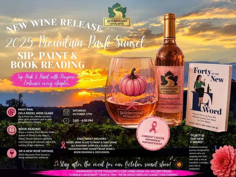 DRINK PINK: Sip, Paint & Turn the Page - New Wine Release - 2025 Mountain Park Sunset Release