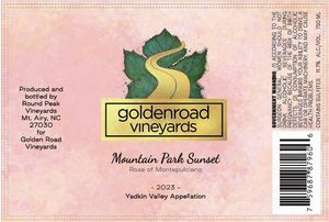 Mountain Park Sunset label